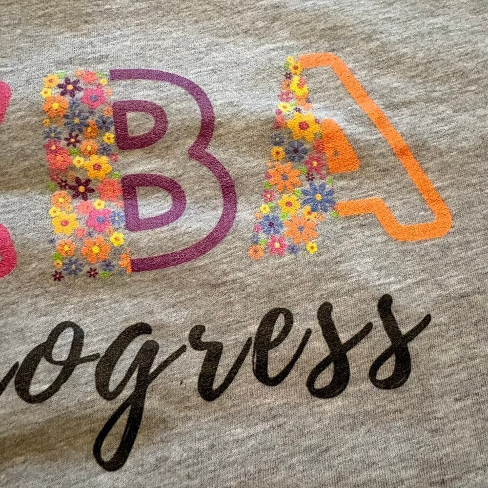 BCBA In Progress Floral Gray Tee Medium - Picture 5 of 6